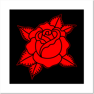 HomeSchoolTattoo Red Rose Posters and Art